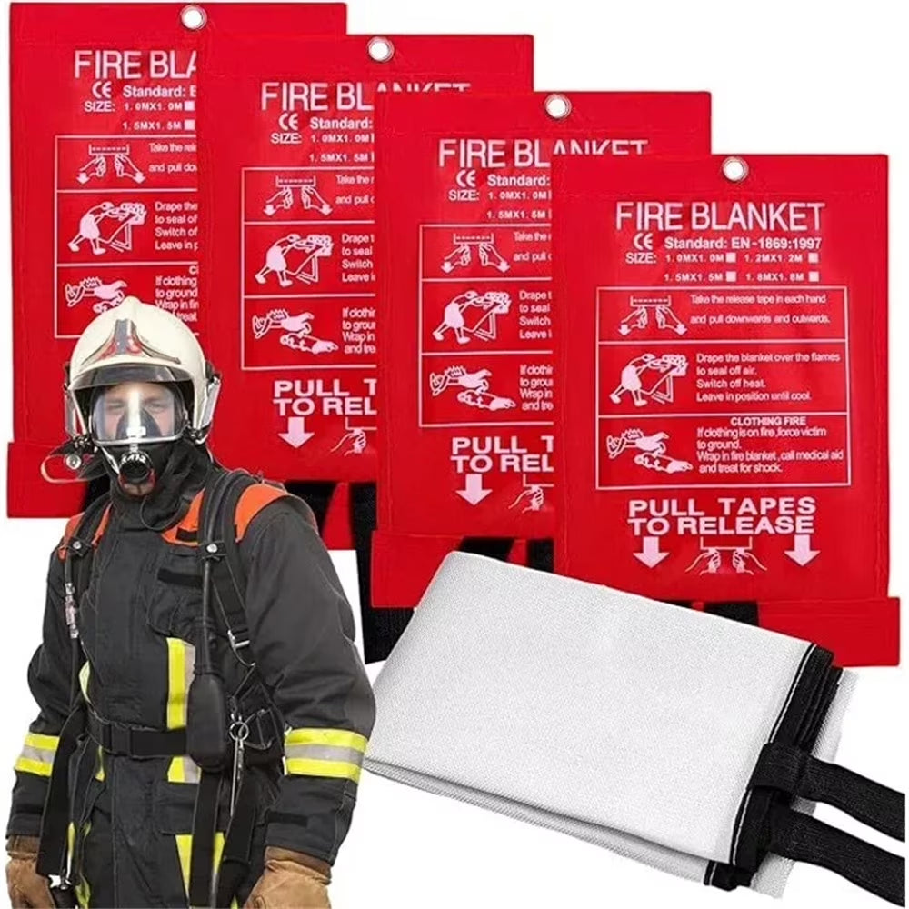 4 Pack Fire Blanket Fiberglass Hero Emergency Home Retardant Prepared 40''X40''