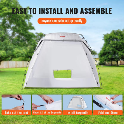 VEVOR Portable Paint Booth, Larger Spray Paint Tent with Built-In Floor & Mesh Screen, Painting Tent Station for Furniture DIY Hobby Tool, 7.5X5.2X5.2Ft Spray Paint Shelter