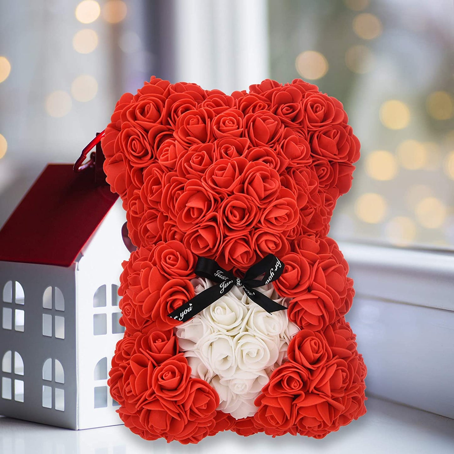 Mother'S Day Rose Teddy Bear Mothers Day Rose Bear Gifts Valentines Day Gifts for Her , Mother Day Women Gifts for Mom Anniversary Girlfriend Rose Flowers Gifts Mothers Teen Girls Birthday Gifts (Red)