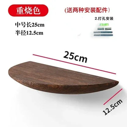 Semicircle Wooden Wall Shelf Background Wall Hanging Projector Display Stand Suspension Home Decoration Storage Organization