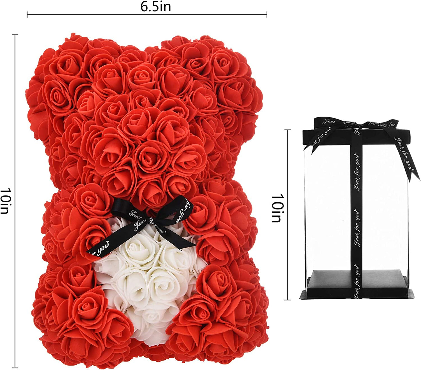 Mother'S Day Rose Teddy Bear Mothers Day Rose Bear Gifts Valentines Day Gifts for Her , Mother Day Women Gifts for Mom Anniversary Girlfriend Rose Flowers Gifts Mothers Teen Girls Birthday Gifts (Red)