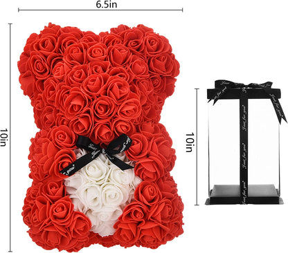 Mother'S Day Rose Teddy Bear Mothers Day Rose Bear Gifts Valentines Day Gifts for Her , Mother Day Women Gifts for Mom Anniversary Girlfriend Rose Flowers Gifts Mothers Teen Girls Birthday Gifts (Red)