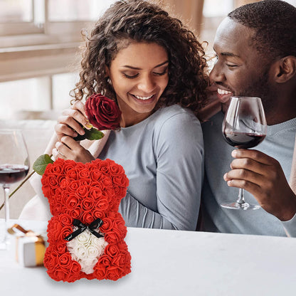 Mother'S Day Rose Teddy Bear Mothers Day Rose Bear Gifts Valentines Day Gifts for Her , Mother Day Women Gifts for Mom Anniversary Girlfriend Rose Flowers Gifts Mothers Teen Girls Birthday Gifts (Red)