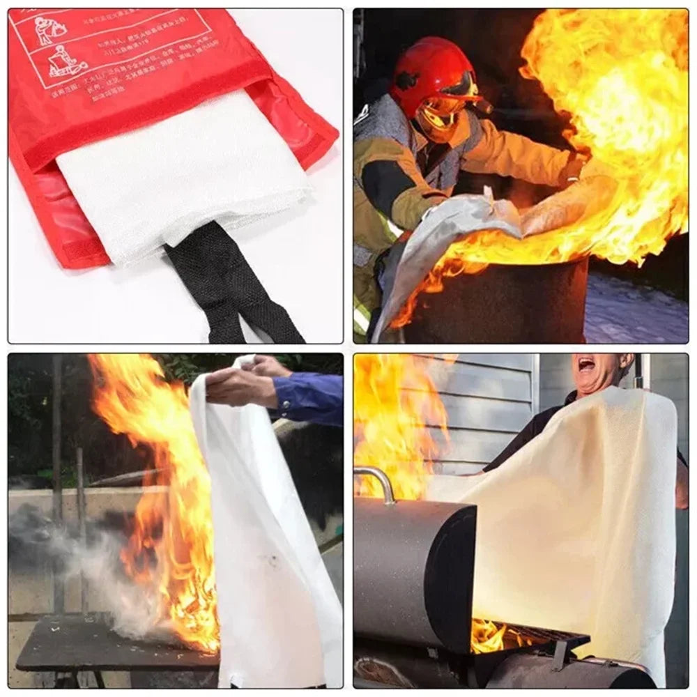 4 Pack Fire Blanket Fiberglass Hero Emergency Home Retardant Prepared 40''X40''